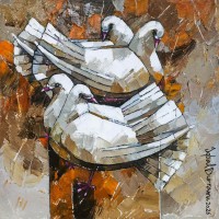 Iqbal Durrani, 18 x 18 Inch, Oil on Canvas, Figurative Painting, AC-IQD-315 Iqbal Durrani, 18 x 18 Inch, Oil on Canvas, Figurative Painting, AC-IQD-315